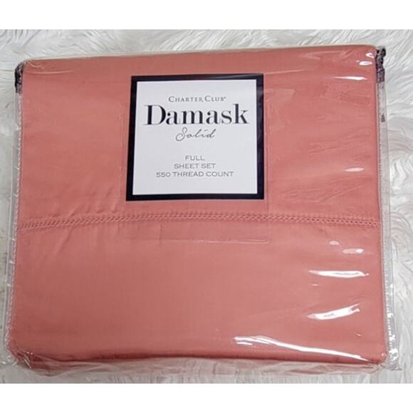 Charter Club Solid 550 Thread Count 100% Cotton 4-Pc. Sheet Set, Full - Picture 2 of 3